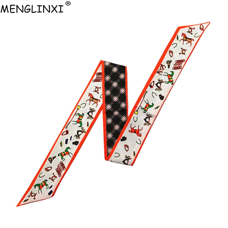 Women Bags Online - Horse Plaid Skinny Scarf Women Bag