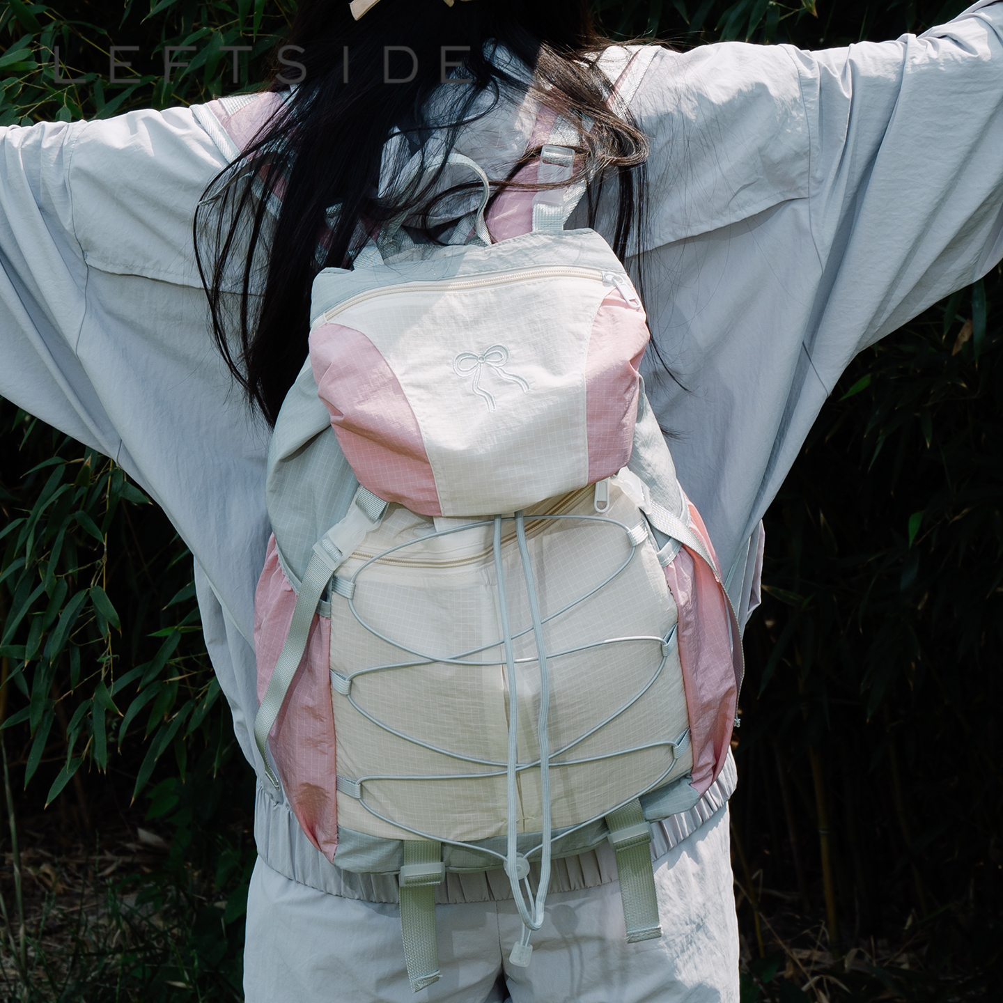 Women Bags Polene - LEFTSIDE Women Soft Nylon Waterproof Backpacks