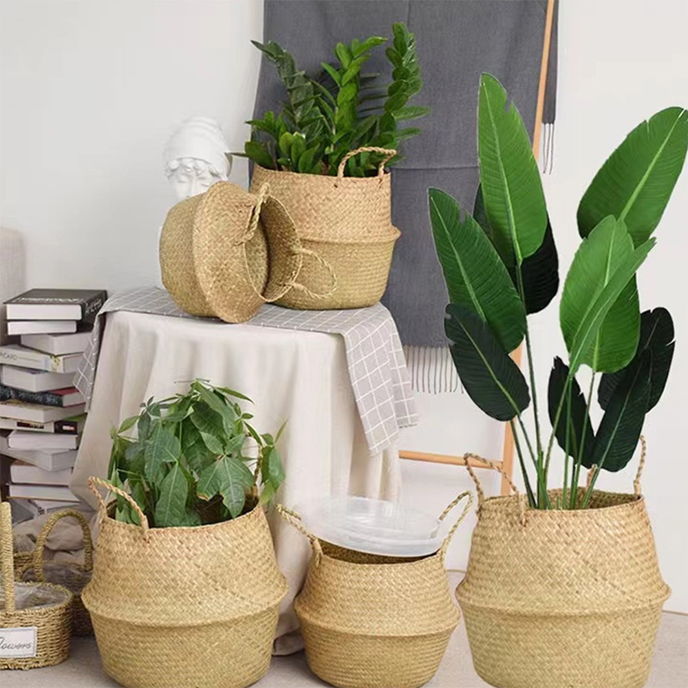 Basket Bag Wicker - Plant Basket with Handles Wicker Basket