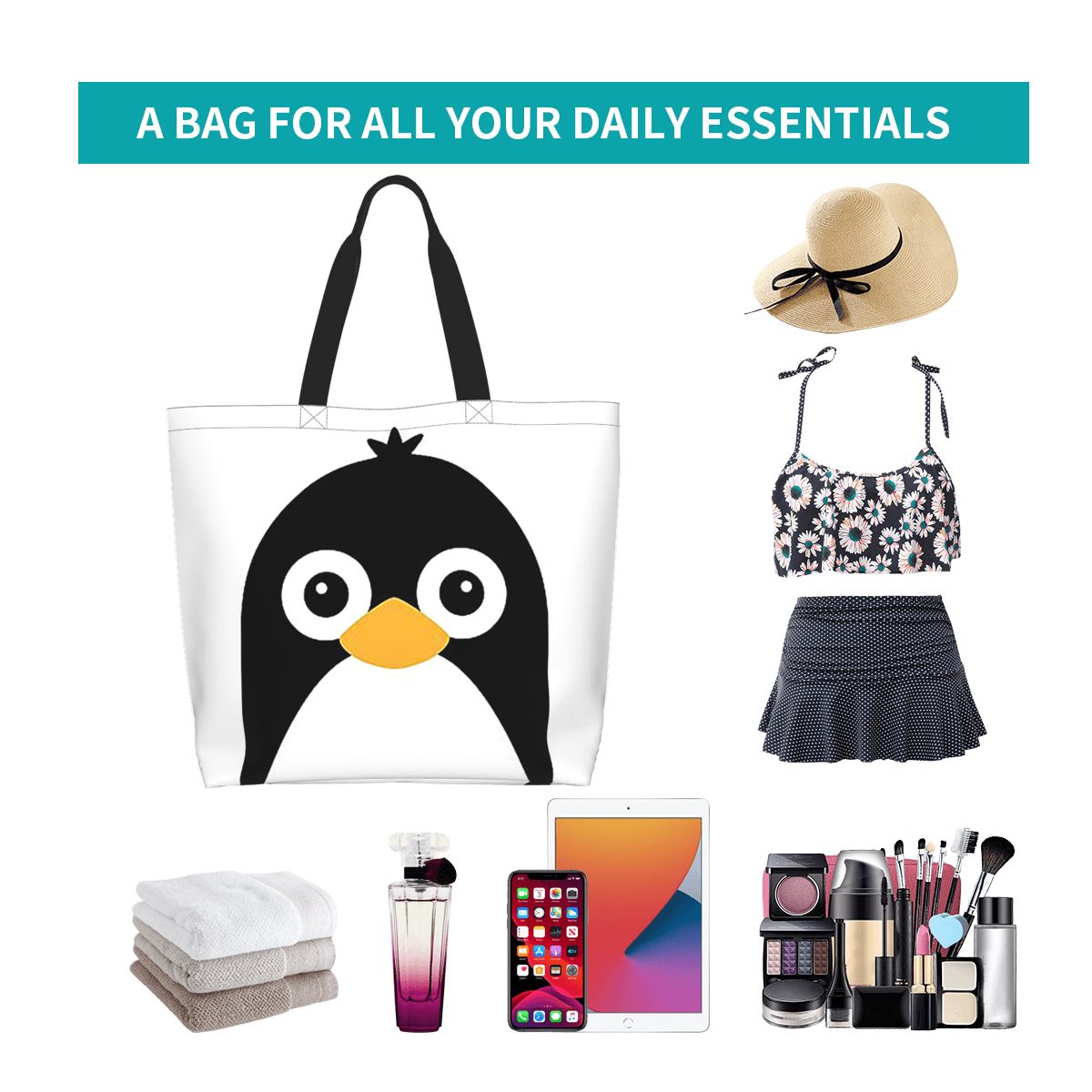 Cute Vector Penguin Shopping T – Women Bags Vector recenzja i cena