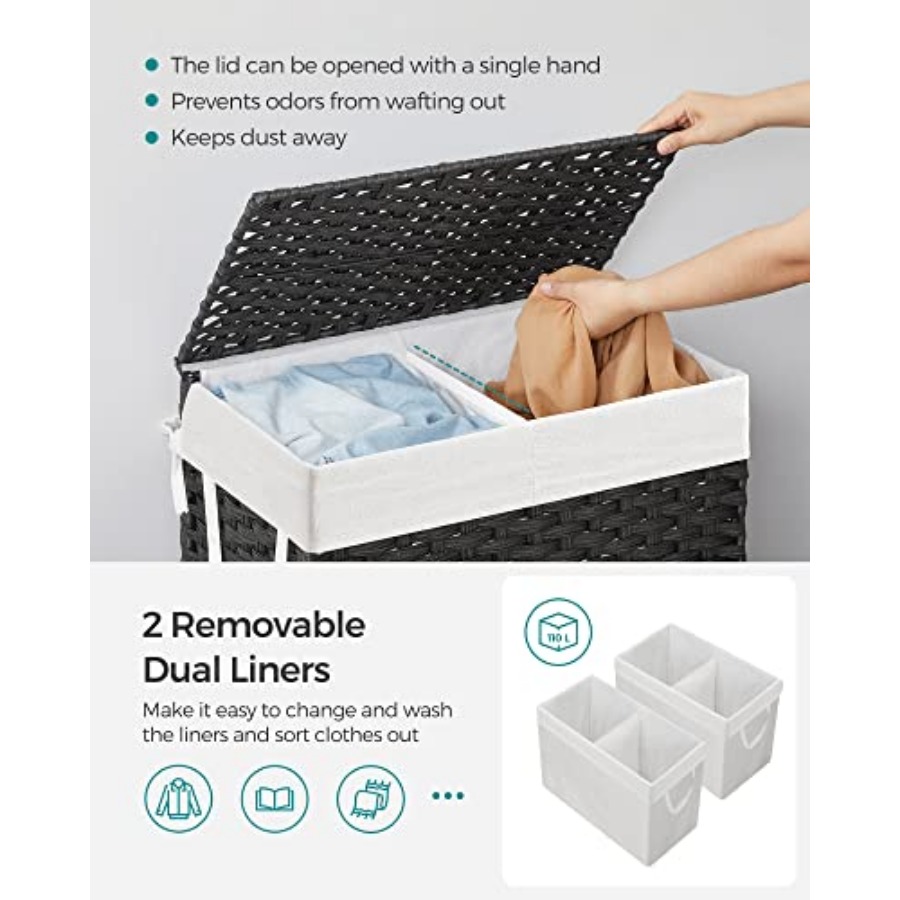 aundry Hamper with id Cothes H – Basket Bag Wicker recenzja i cena