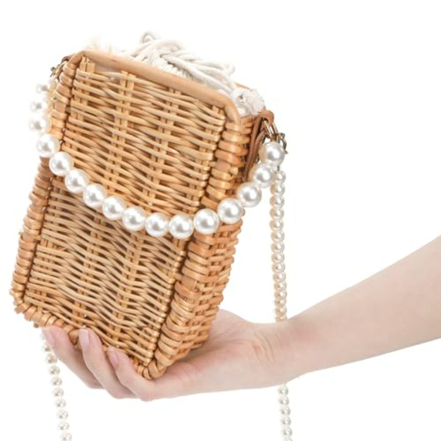 Pearl Basket Purse, Handwoven  – Basket Bag Wicker recenzja i cena