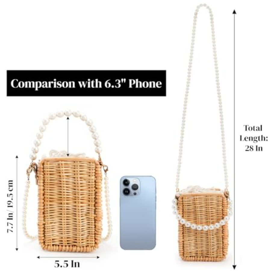 Pearl Basket Purse, Handwoven  – Basket Bag Wicker recenzja i cena