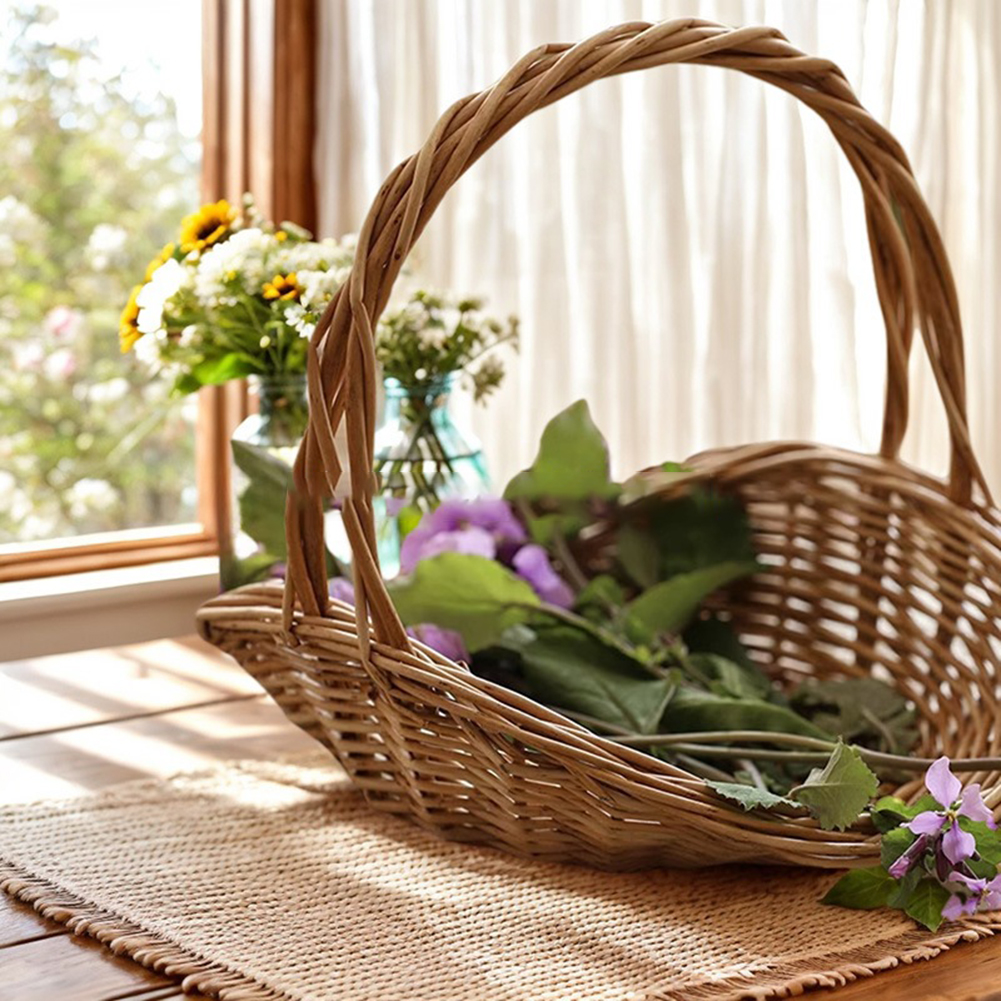 Handwoven wicker basket with c – Basket Bag Wicker recenzja i cena