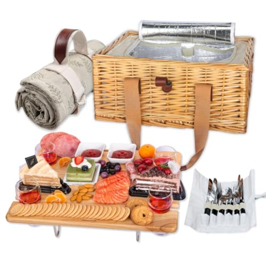 Wicker Picnic Basket for 4 wit – Basket Bag Wicker recenzja i cena