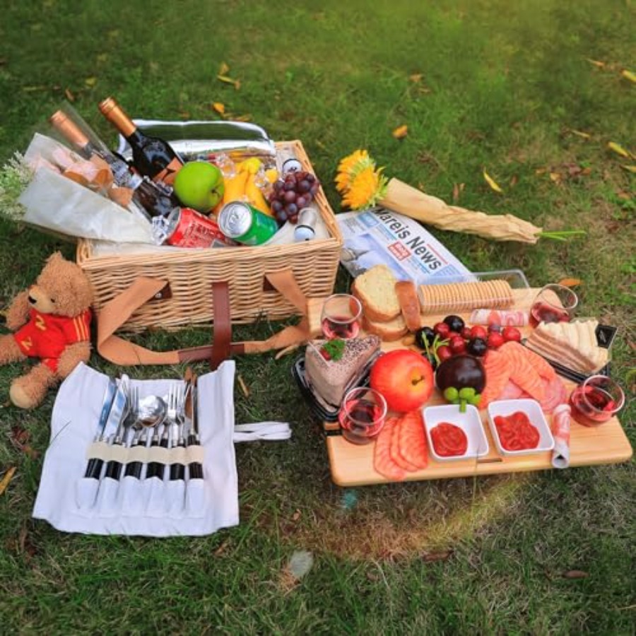 Wicker Picnic Basket for 4 wit – Basket Bag Wicker recenzja i cena