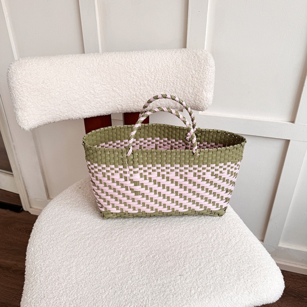 Cute PVC Handbag Weave Bag Lar – Basket Bag Wicker recenzja i cena