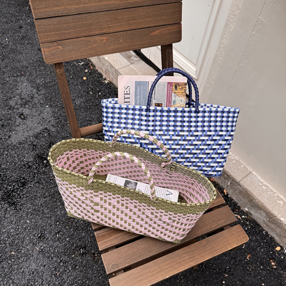 Cute PVC Handbag Weave Bag Lar – Basket Bag Wicker recenzja i cena