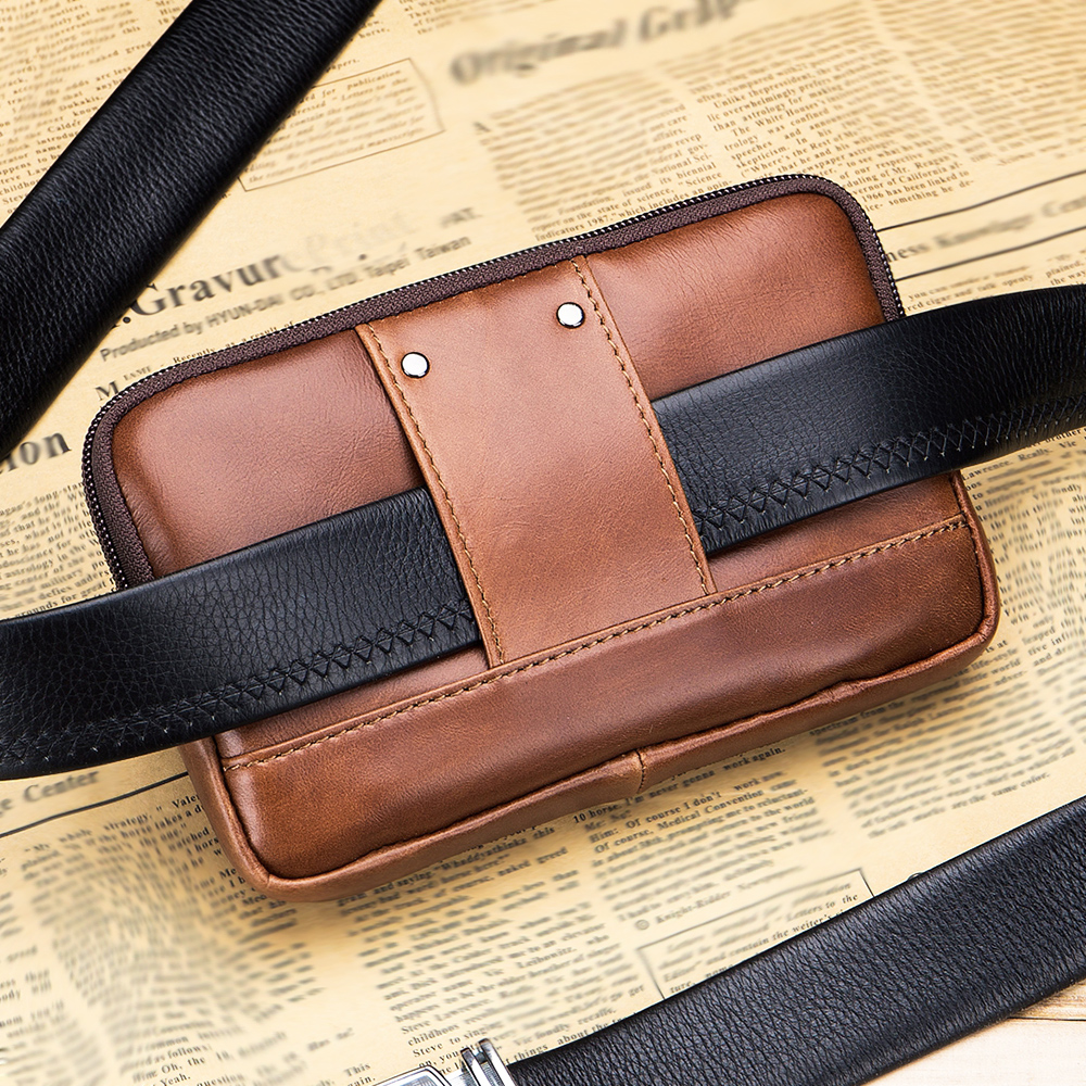 Genuine leather men's waist ba – Saddle Bag Leather recenzja i cena