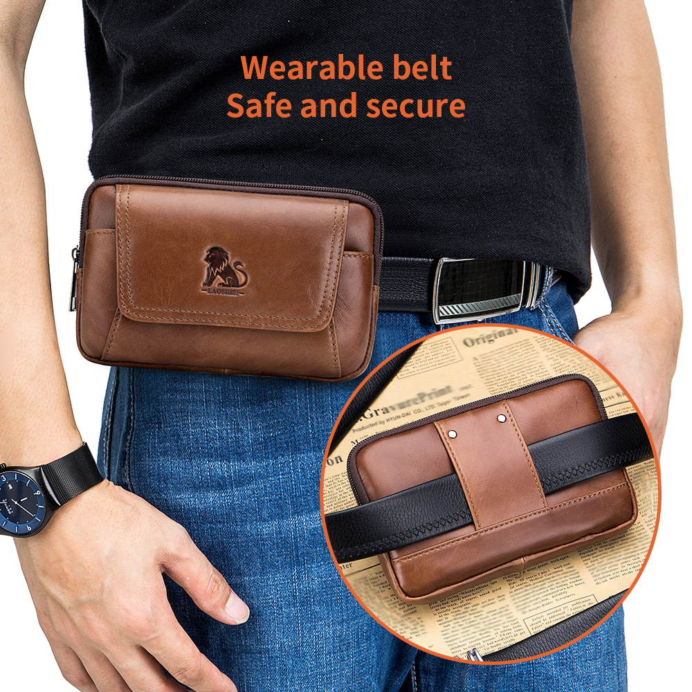 Genuine leather men's waist ba – Saddle Bag Leather recenzja i cena