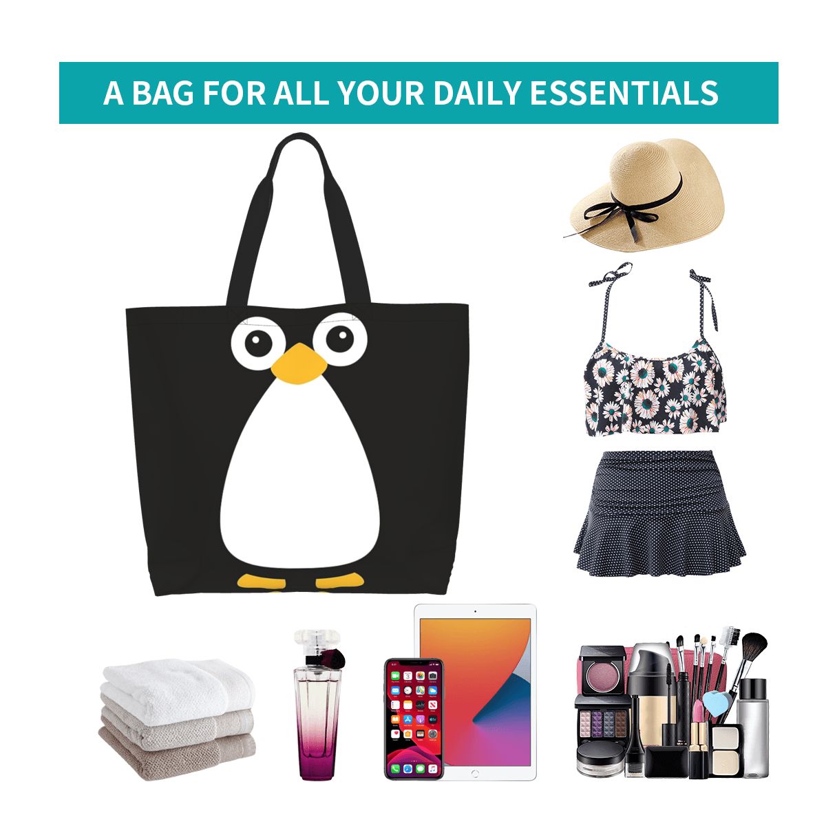Cute Vector Penguin Shopping T – Women Bags Vector recenzja i cena