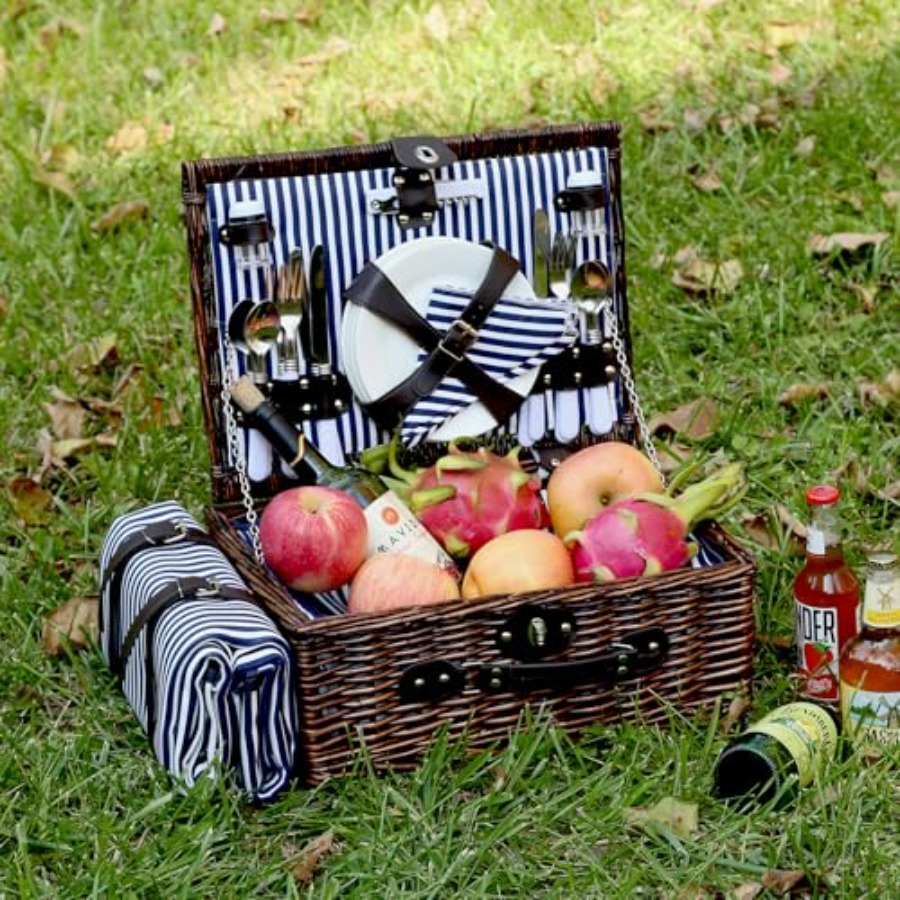 Picnic Basket Set for 4 with W – Basket Bag Wicker recenzja i cena